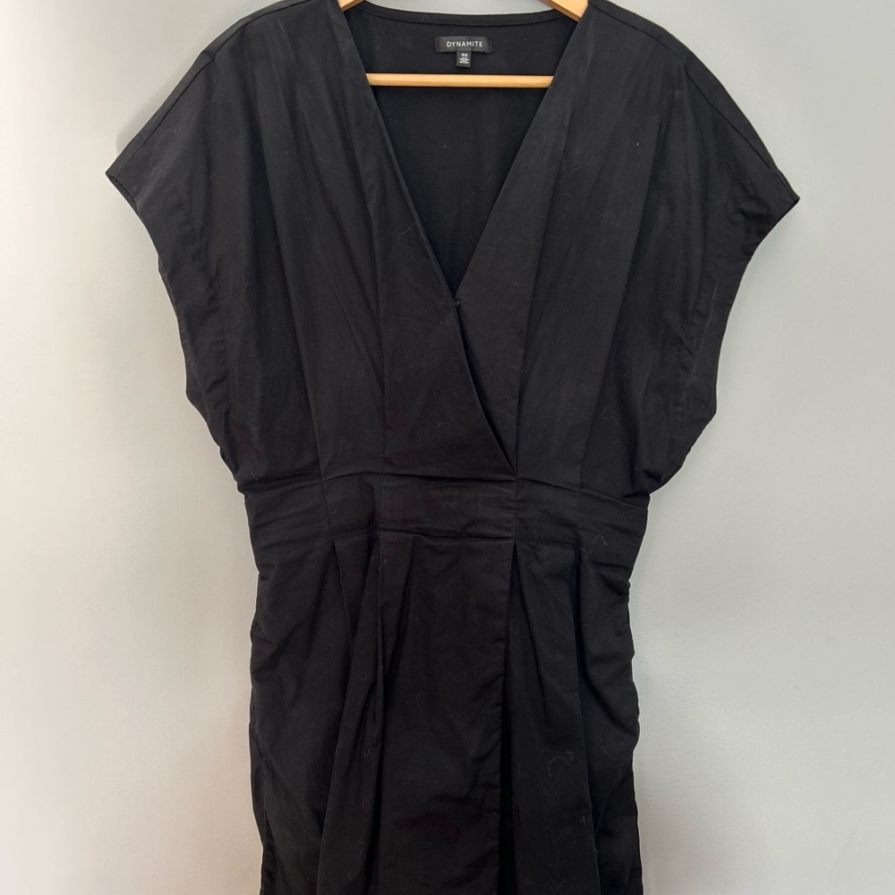 Dynamite Black dress/ thigh length with front close button